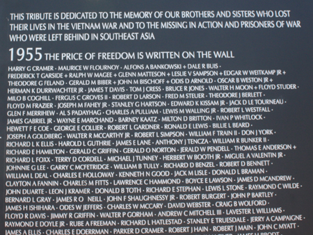 the largest replica of the Vietnam Veterans Memorial Wall during Marine Week in Cleveland