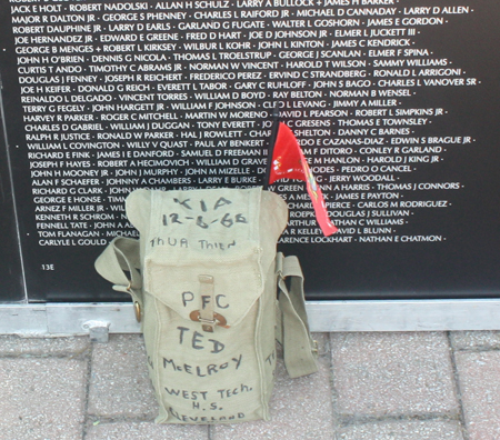 PFC Ted McElroy at Vietnam Wall