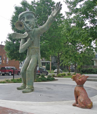 Urban Art Jazz man statue at East 118th and Buckeye in Cleveland Ohio