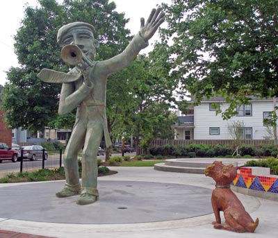 Urban Art Jazz man statue at East 118th and Buckeye in Cleveland Ohio