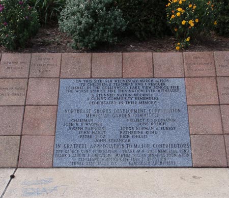 Collinwood Lakeview School Fire 1908 Memorial