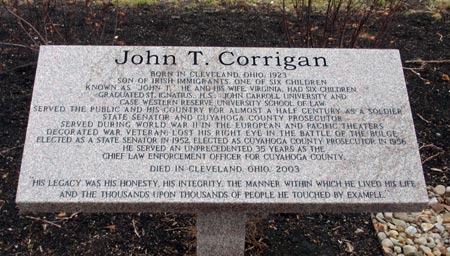 Cuyahoga County Prosecutor John T. Corrigan statue photo by Dan Hanson