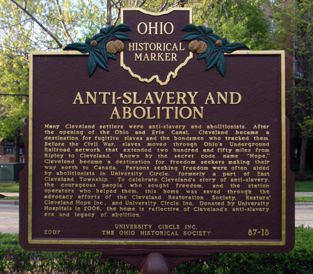 Anti-slavery and Abolitionist - marker for Cozad-Bates House