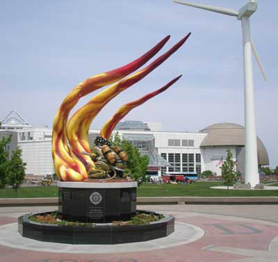 Cleveland Fire Fighters Memorial at the Great Lakes Science Center