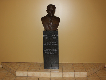 Frank J Lausche bust at St Mary Slovenian Church in Collinwood Cleveland