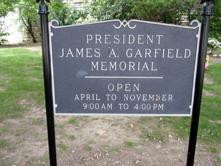 President Garfield sign in Cleveland Ohio