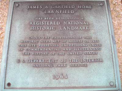 James Garfield Lawnfield monument