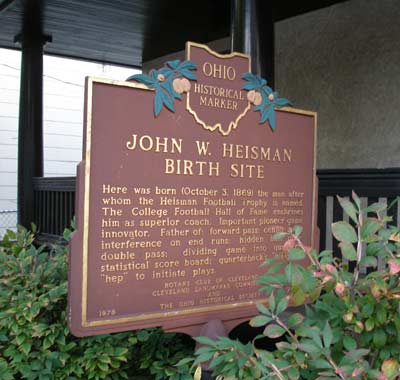 John Heisman home - Ohio historical marker