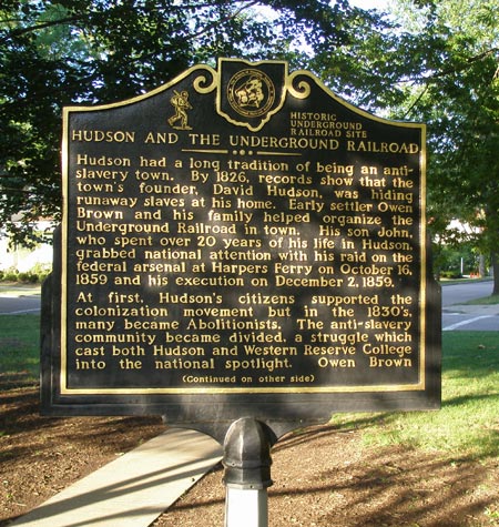 Underground Railroad in Hudson Ohio