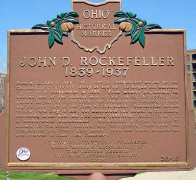 John D. Rockefeller Ohio Historical Marker in Cleveland
