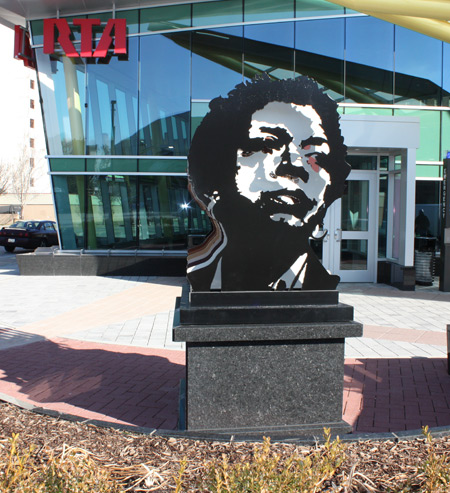 Stephanie Tubbs Jones sculpture at RTA station in Cleveland