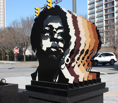 Stephanie Tubbs Jones sculpture at RTA station in Cleveland