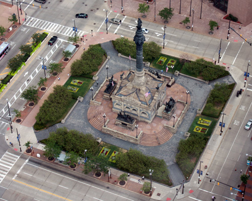 The Soldiers and Sailors Monument from the Terminal Tower Observation Deck - photo by Dan Hanson