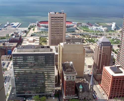 Clevealnd Browns Stadium from the Terminal Tower Observation Deck - photo by Dan Hanson