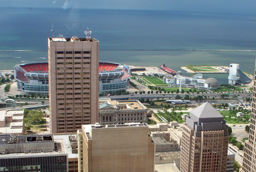 Browns Stadium - Photo by Dan Hanson from Cleveland's Terminal Tower Observation Deck