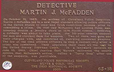 Martin McFadden Terry Stop marker