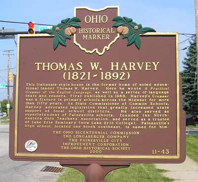 Thomas W. Harvey Ohio Historical Marker