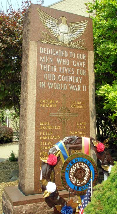 World War II Memorial in Tremont at Annunication Greek Orthodox Church