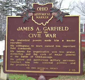 James A. Garfield and the Civil War monument