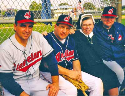 Brook Jacoby and Cleveland Indians coaches with Sister Assumpta