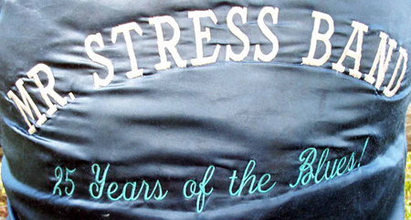 Mr Stress band logo on coat