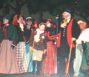 The Singing Angels and Bill Boehm performing in costume
