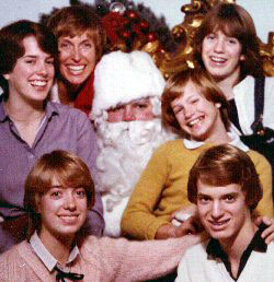 Chris King and family with Santa - 1980