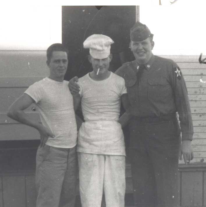 Norm Hanson in army (on right)