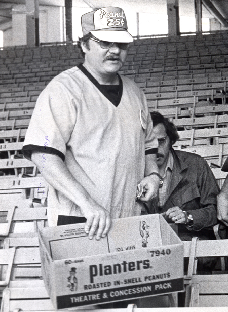 Dan Coughlin as peanut vendor for 1972 story