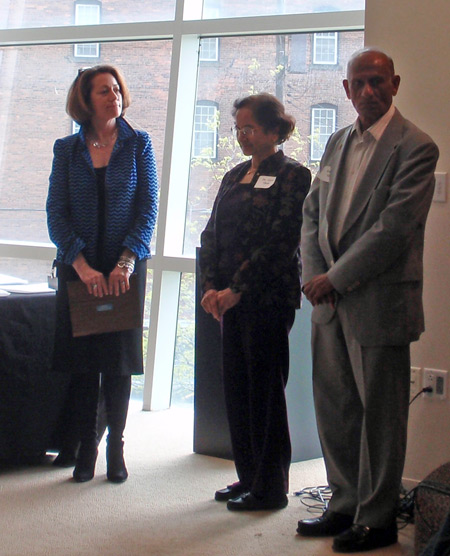 Plain Dealer Editor Susan Goldberg with heroes Ramesh and Dr. Jaya Shah