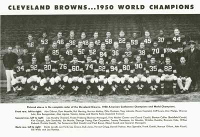 1950 World Champion Cleveland Browns Team Photo