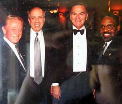 Del Spitzer with Al Lerner, Plain Dealer publisher Alex Machaskee and Cleveland Mayor Michael White