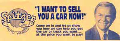 I want to sell you a car now ad - Del Spitzer