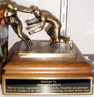 Award from 1964 Browns Team