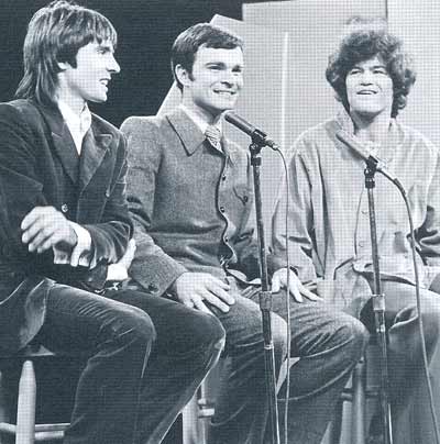 Monkees Davy Jones and Mickey Dolenz with Don