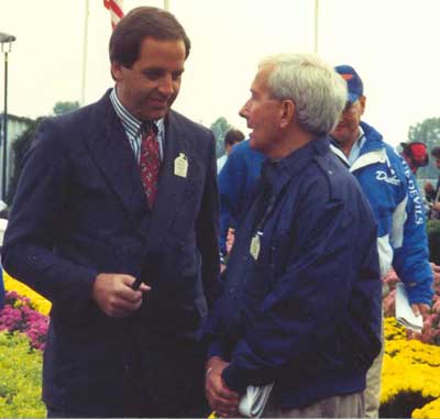 Doug being interviewed after a race in Delaware