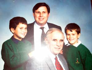 Eddie Campbell with son Tom and grandsons