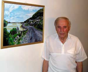 Eddie Campbell with his daughter's painting