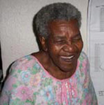 Fannie Lewis at home in 2002