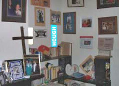 Some of the awards and memorabilia in Fannie Lewis' home