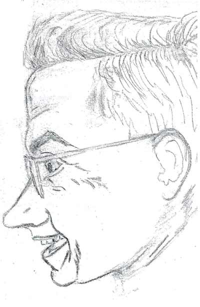 Drawing of Reverend John McCarthy of St Philomena Church