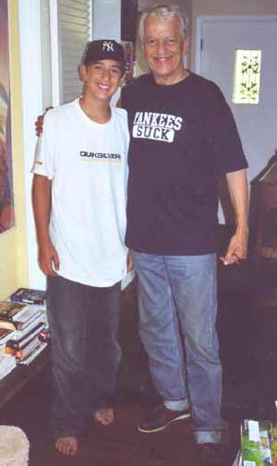 Fred Griffith with grandson Forrest - Yankees suck shirt