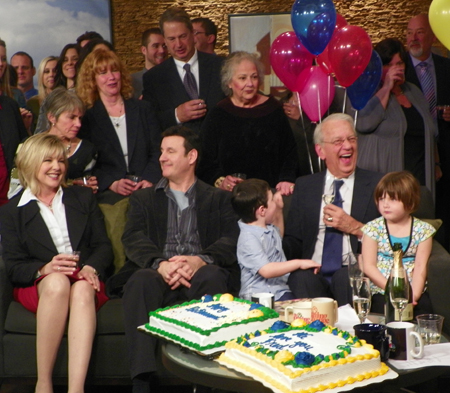 Cake and Champagne toast for Fred Griffith