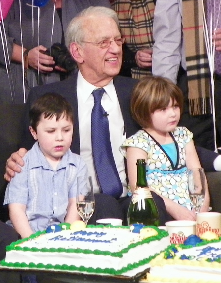 Fred Griffith with two of his favorite youngsters