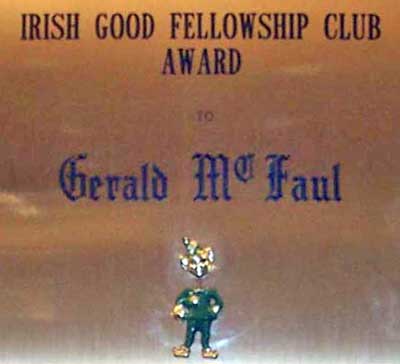 Sheriff Gerald McFaul honored by Irish group