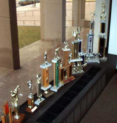 Some trophies from Sherrif Gerald McFaul's office