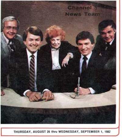 The Channel 5 gang from 1982 - Gib Shanley, Ted Henry, Dorothy Fuldheim, Jeff Manor and Don Webster