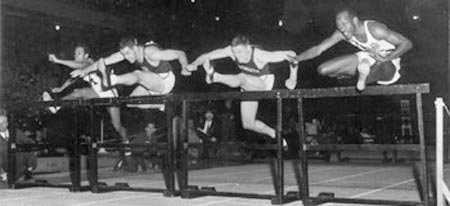 Harrison Dillard running the hurdles - photo courtesy of USATF