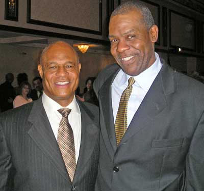 Austin Carr and Harry Davis at a Sports Banquet in 2007