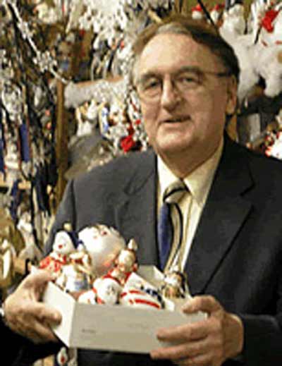 Mr. Christmas Bill Hixson with ornaments
